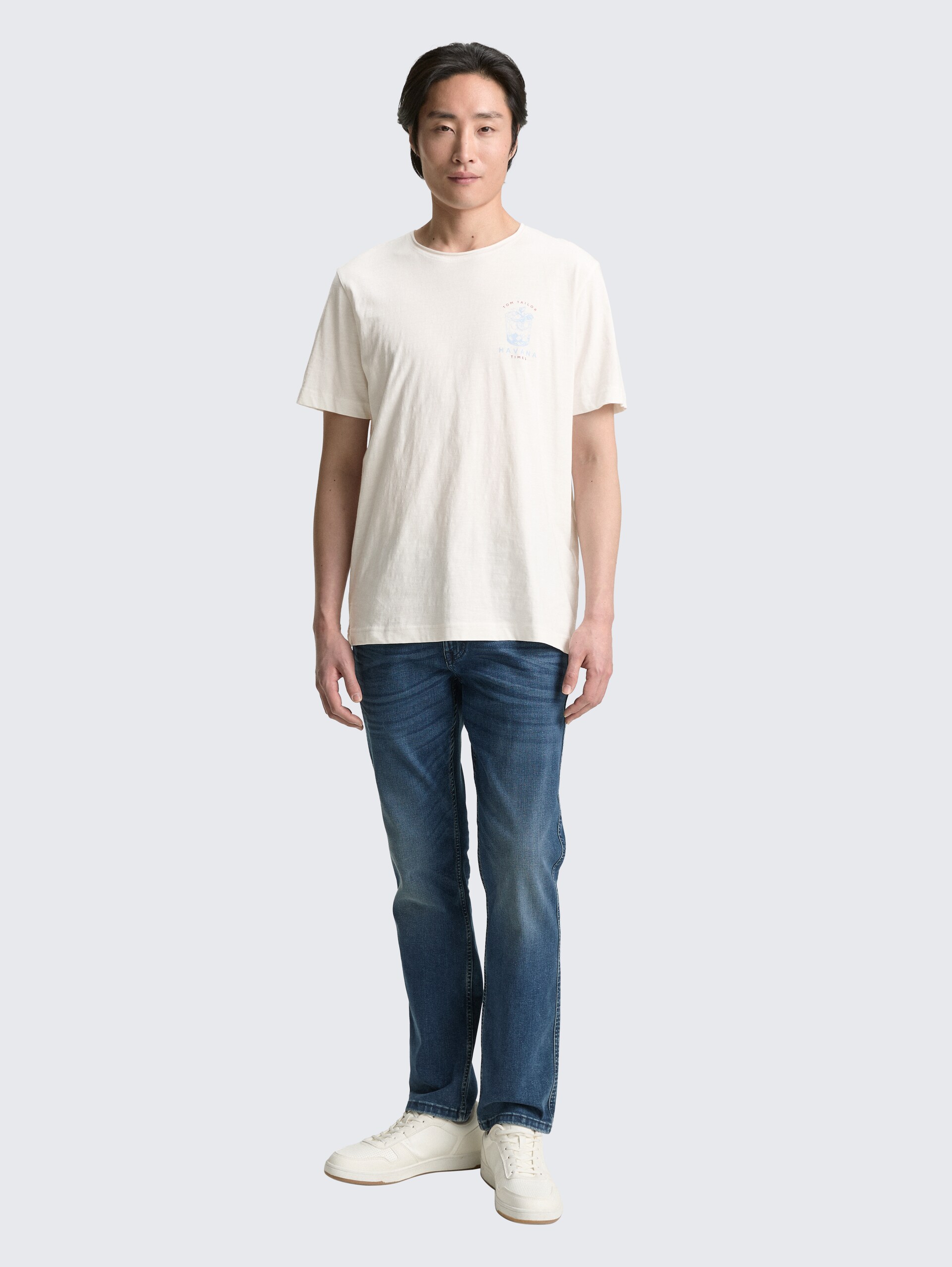 T-Shirt mit Print - off white - Model-Vorderansicht
