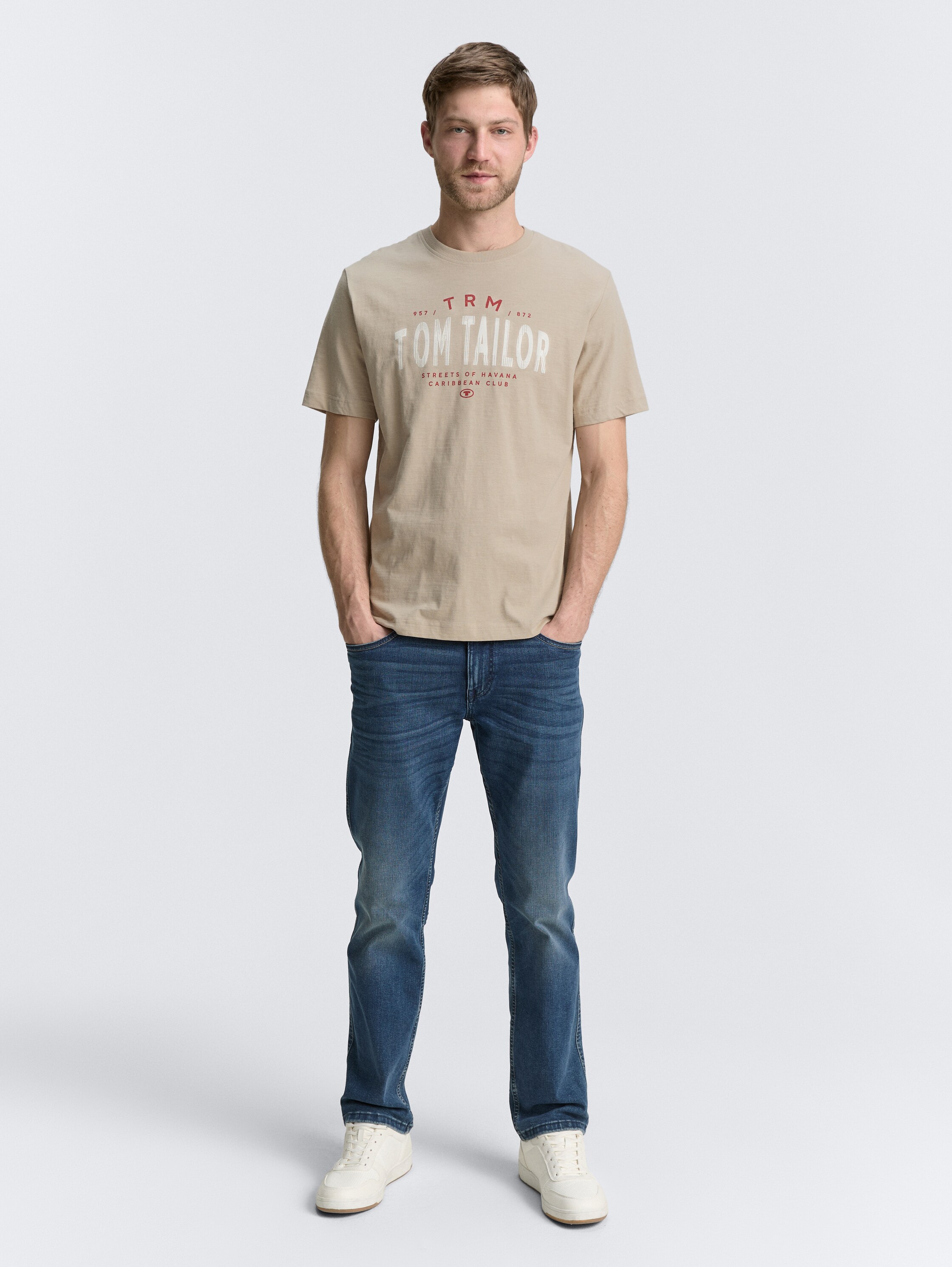 T-Shirt mit Logo-Print - cashew_beige - 