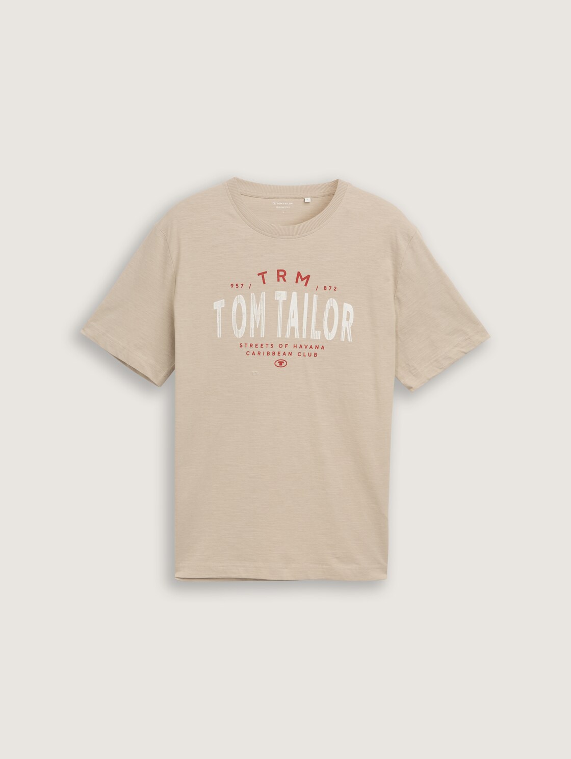 T-Shirt mit Logo-Print - Cashew Beige - Vorder-Produkt-Ansicht