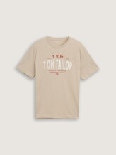 T-shirt avec logo imprimé - Cashew Beige - Vue de face du produit