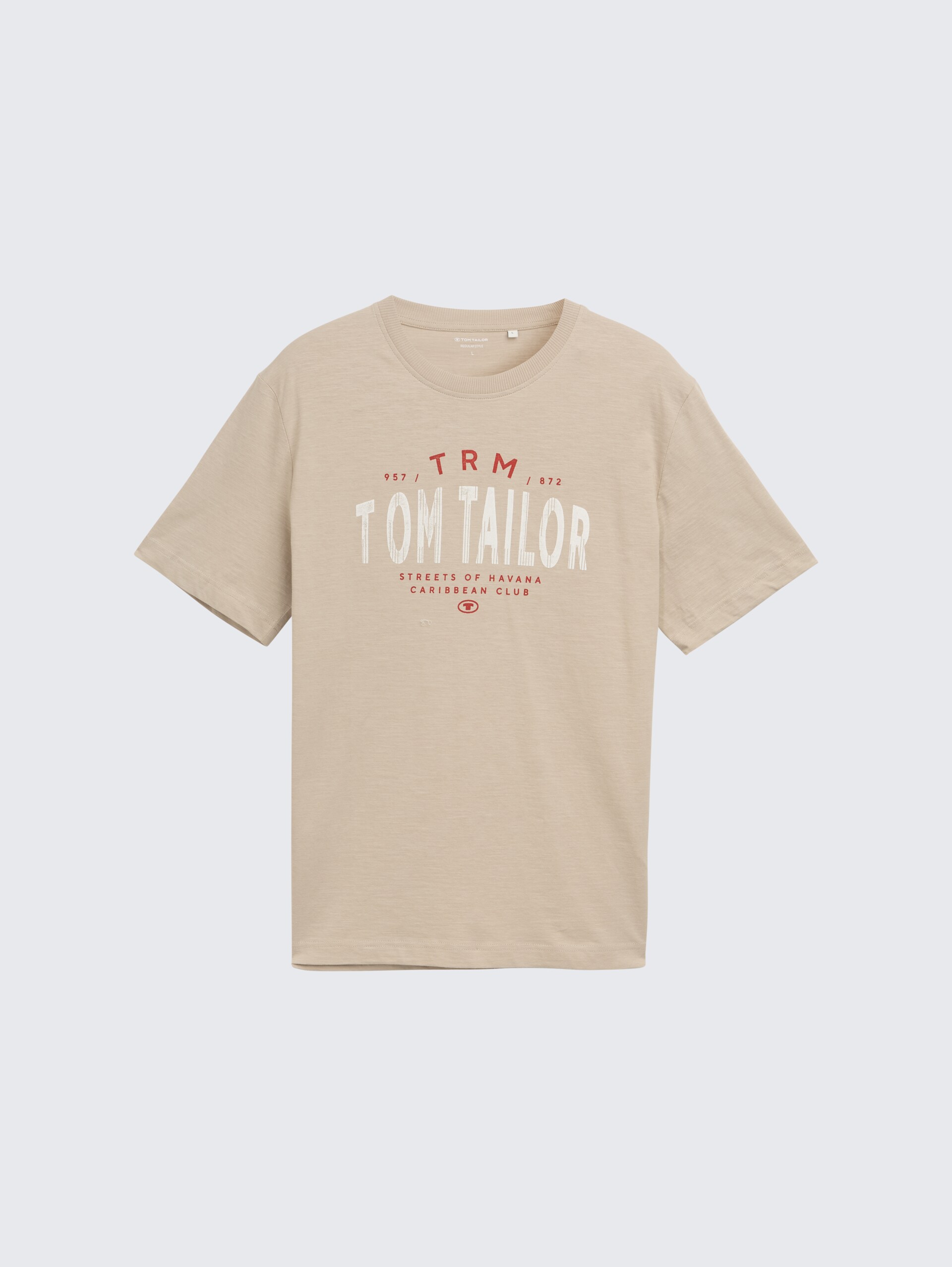 T-Shirt mit Logo-Print - Cashew Beige - Vorder-Produkt-Ansicht