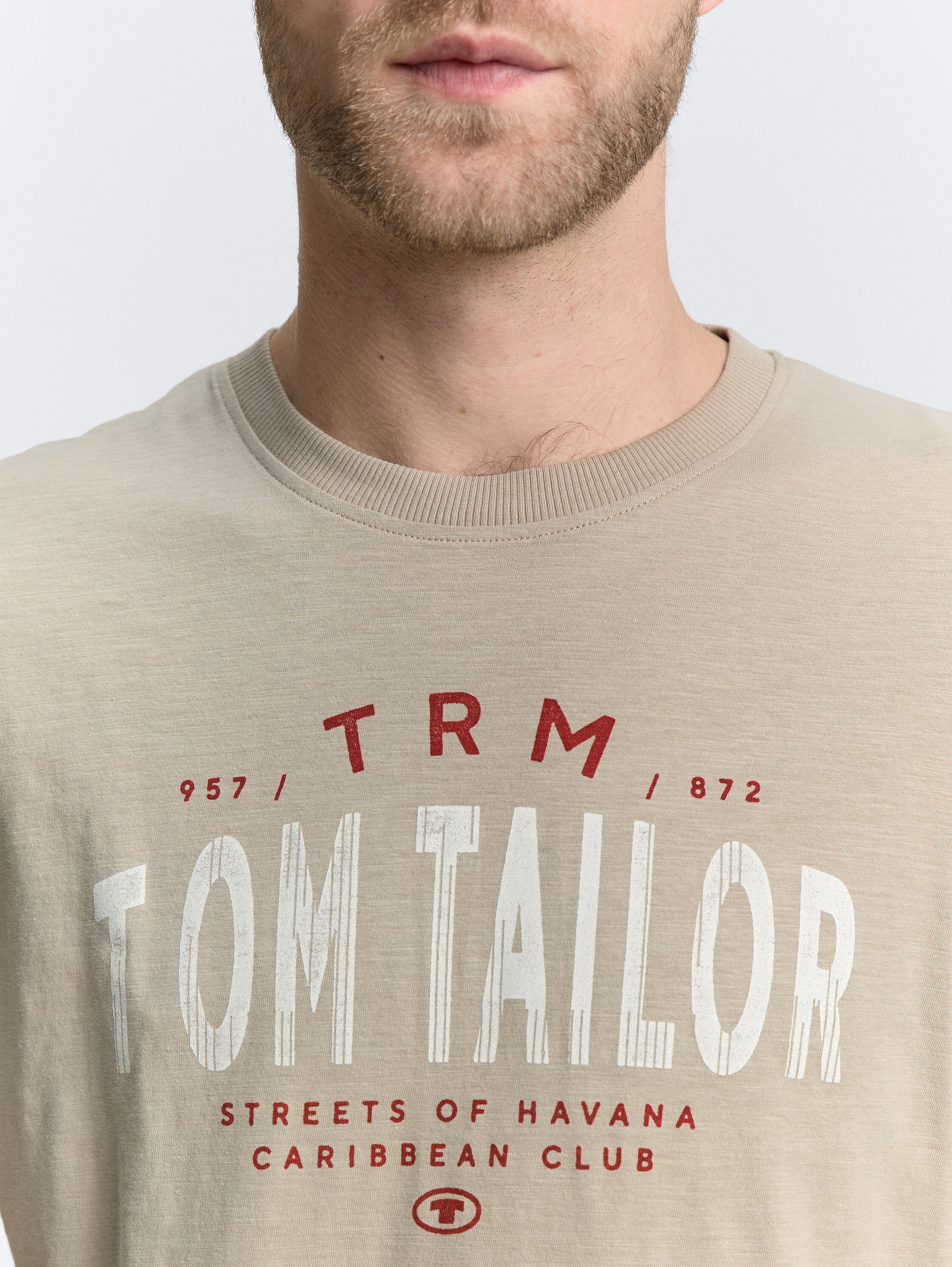 T-Shirt mit Logo-Print - cashew_beige - 