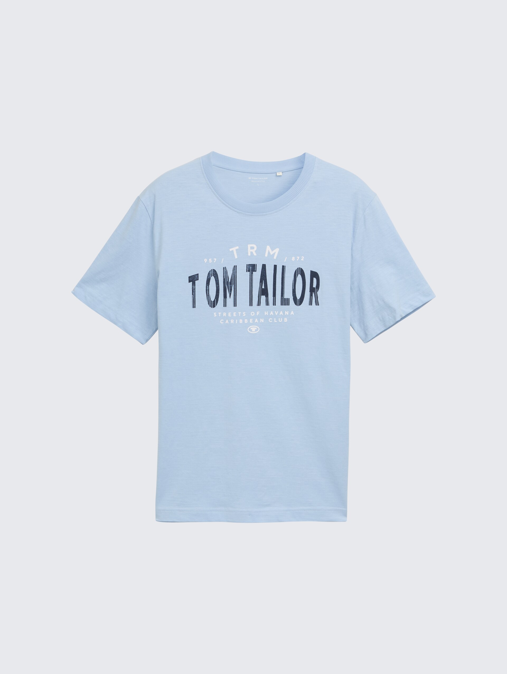 T-Shirt mit Logo-Print - light powder blue - Vorder-Produkt-Ansicht