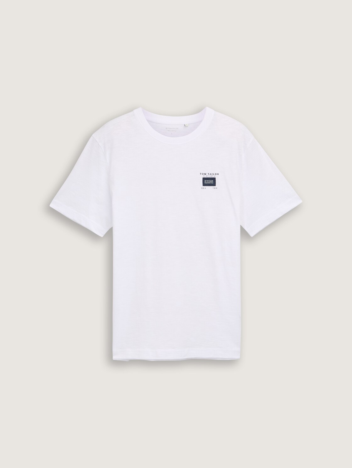 Basic T-Shirt in Melange-Optik - White - Vorder-Produkt-Ansicht