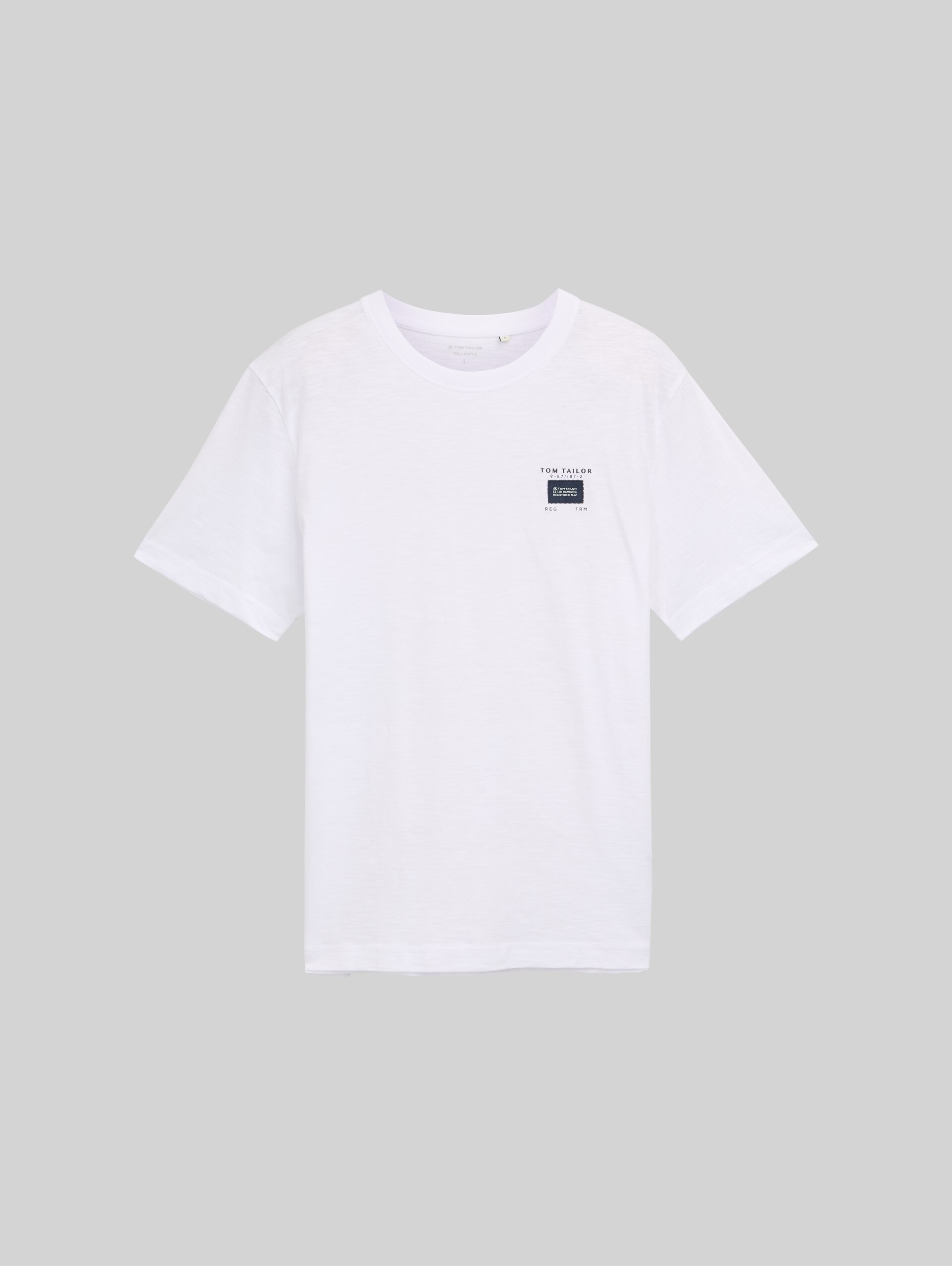 Basic T-shirt in a melange look - White - Front product view