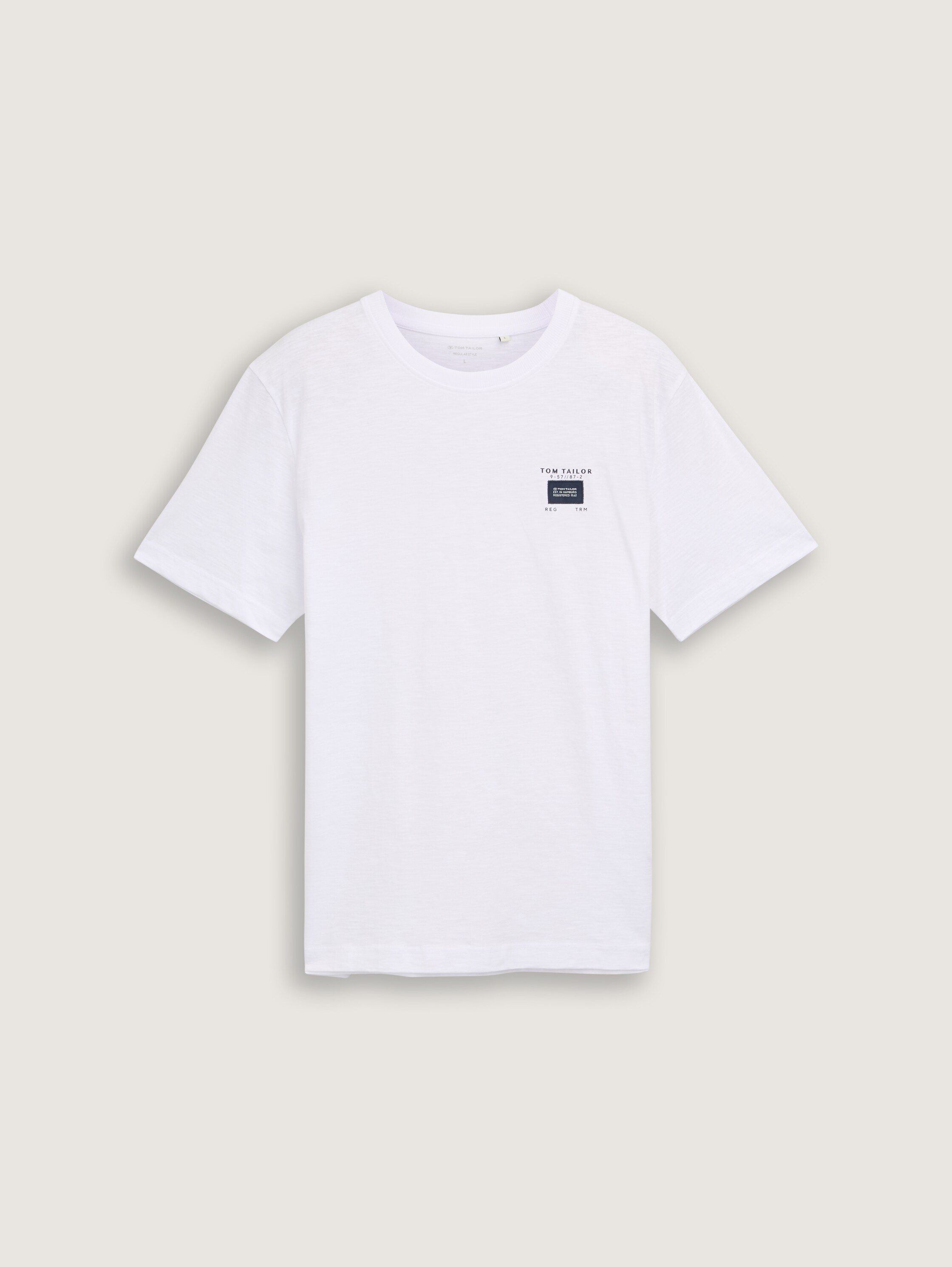 Basic T-Shirt in Melange-Optik - white - 