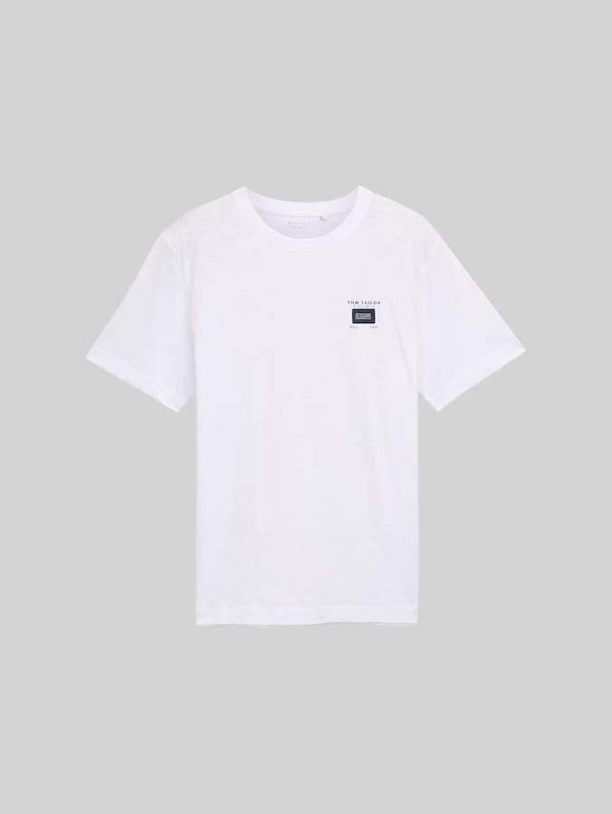 Basic T-Shirt in Melange-Optik von Men, White