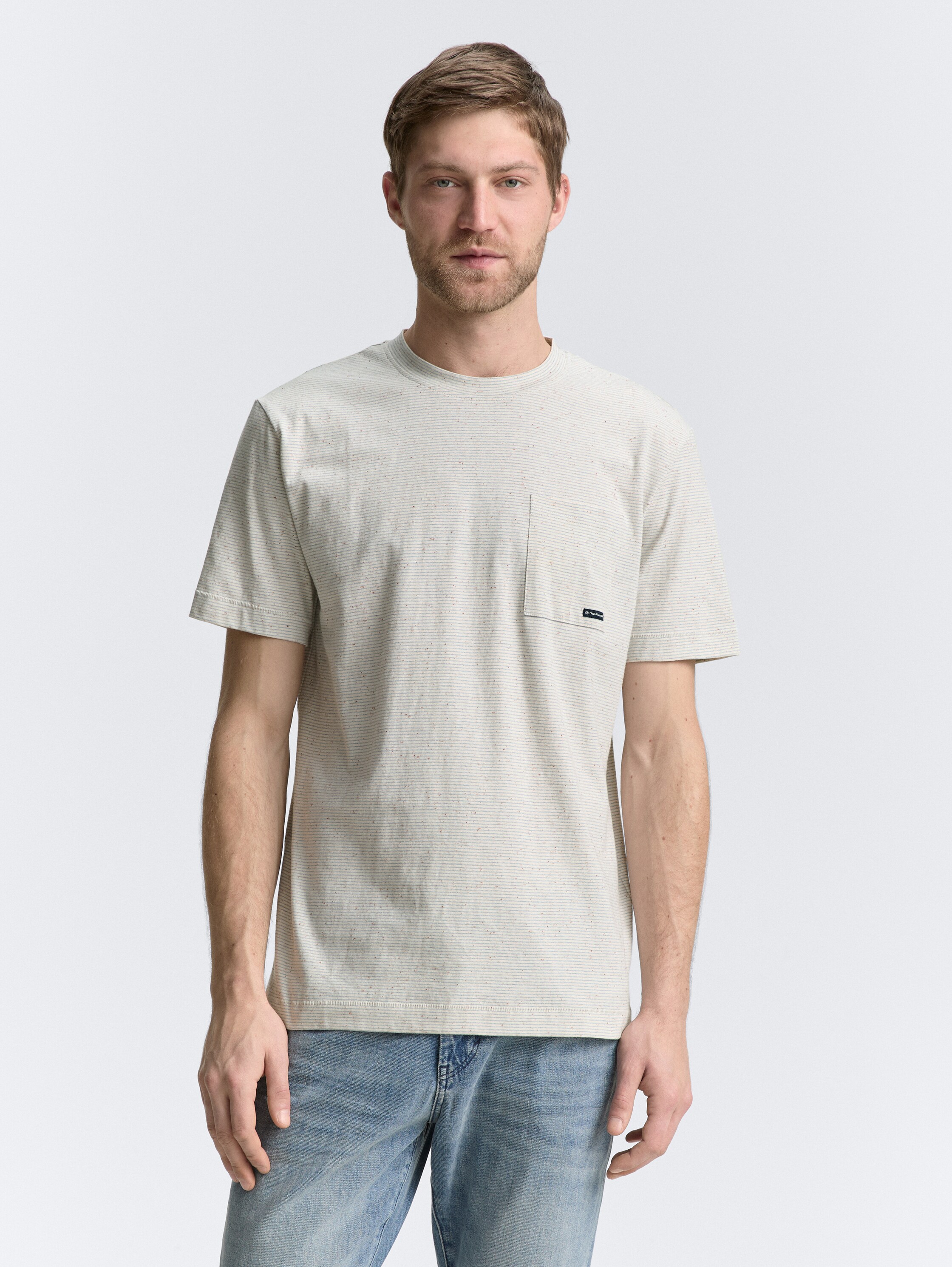 T-shirt avec poche poitrine - off_white_multicolor_nep - 