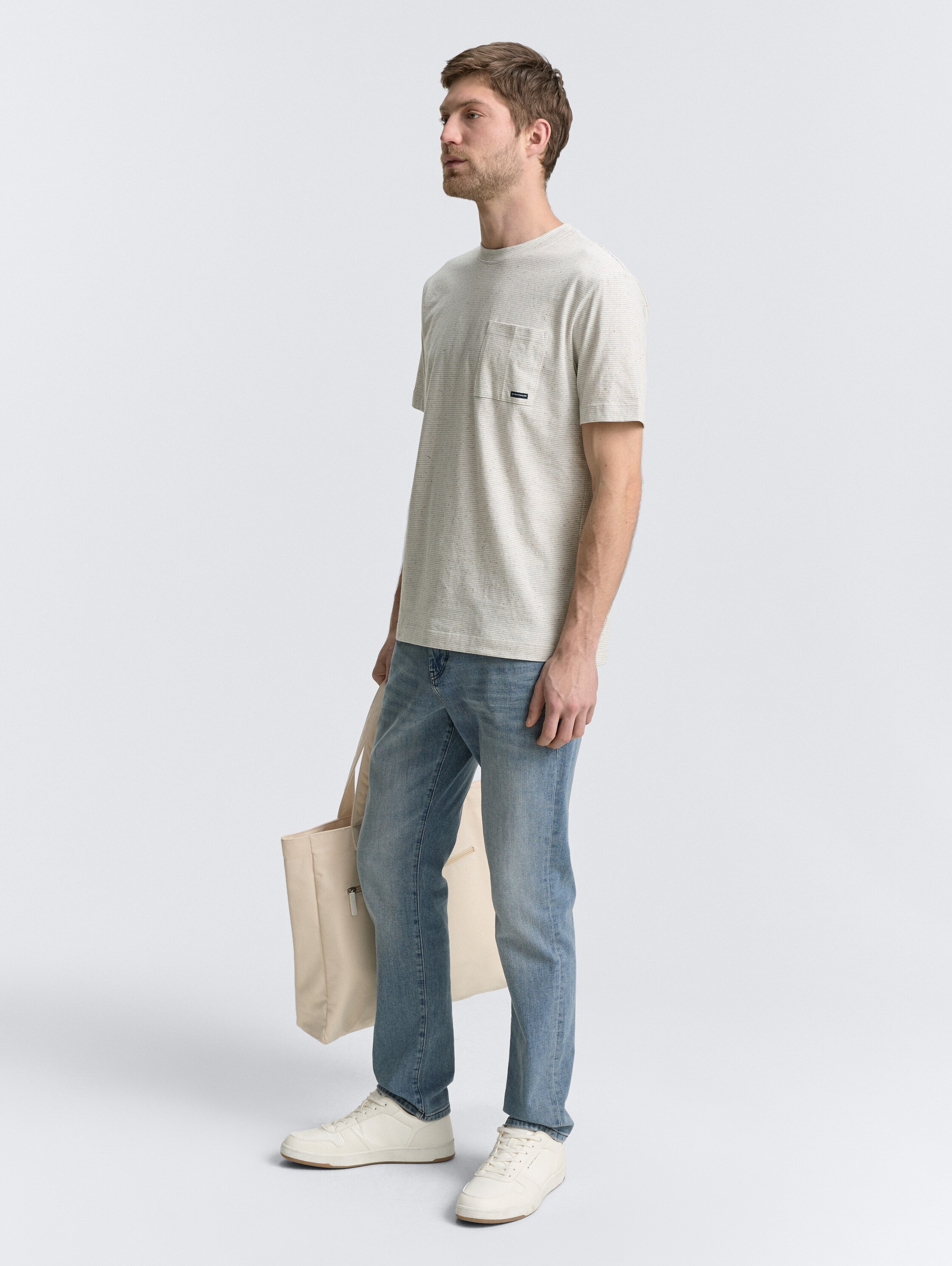 T-shirt avec poche poitrine - off_white_multicolor_nep - 