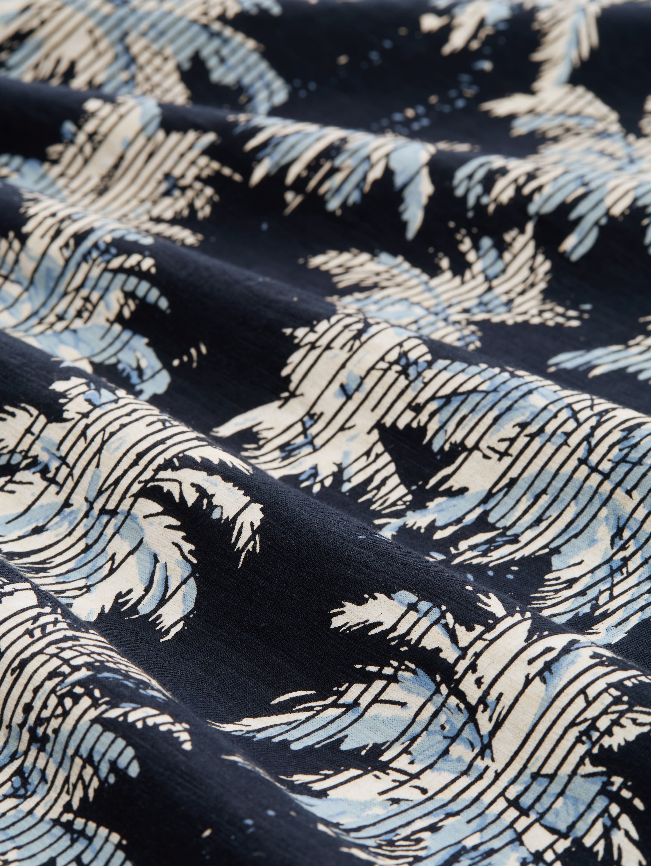 T-Shirt mit Palmen-Print - navy_blue_stripe_palm_design - 