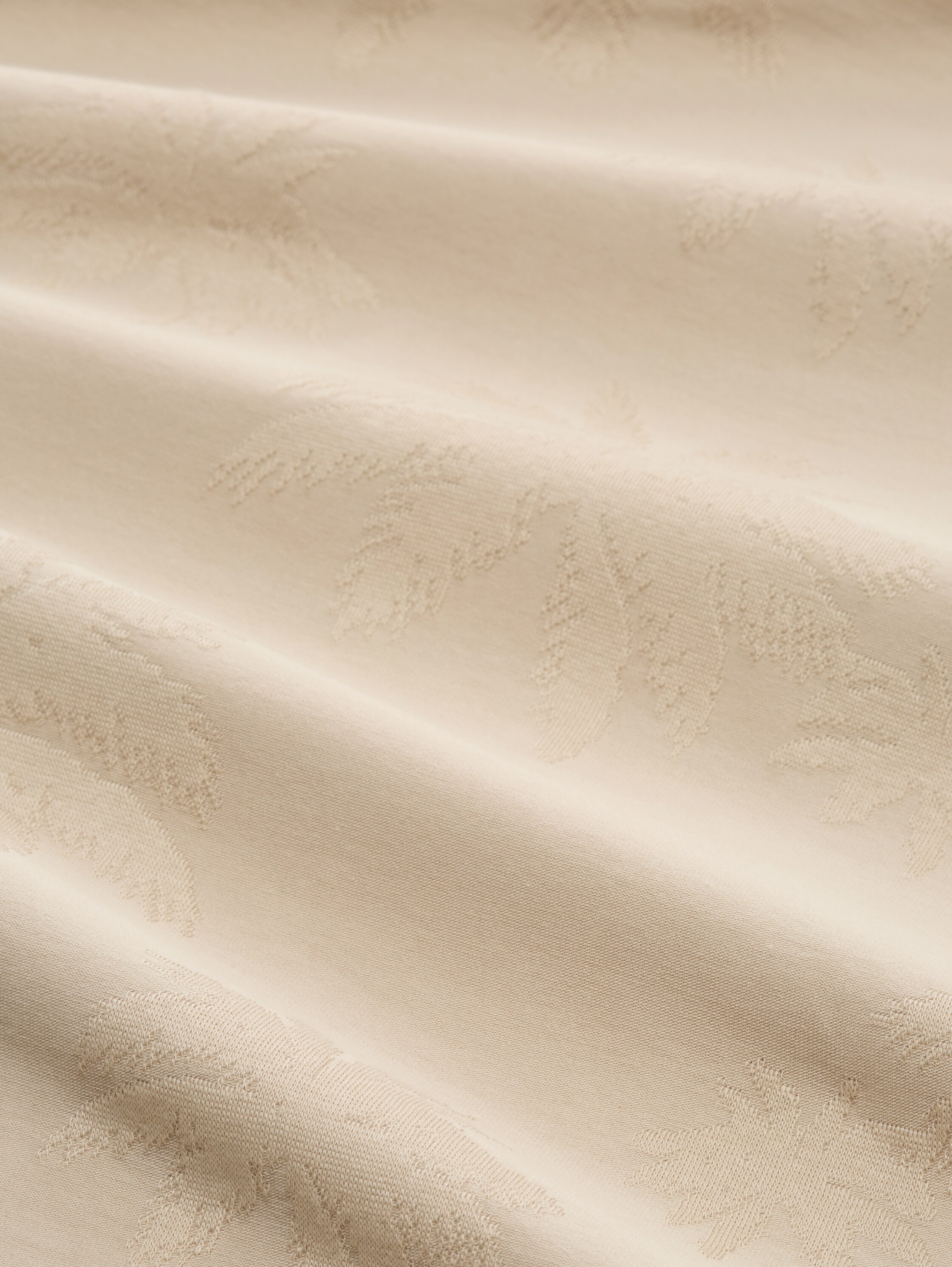 Jacquard T-Shirt mit Palmen-Motiv - beige_palm_jacquard - 