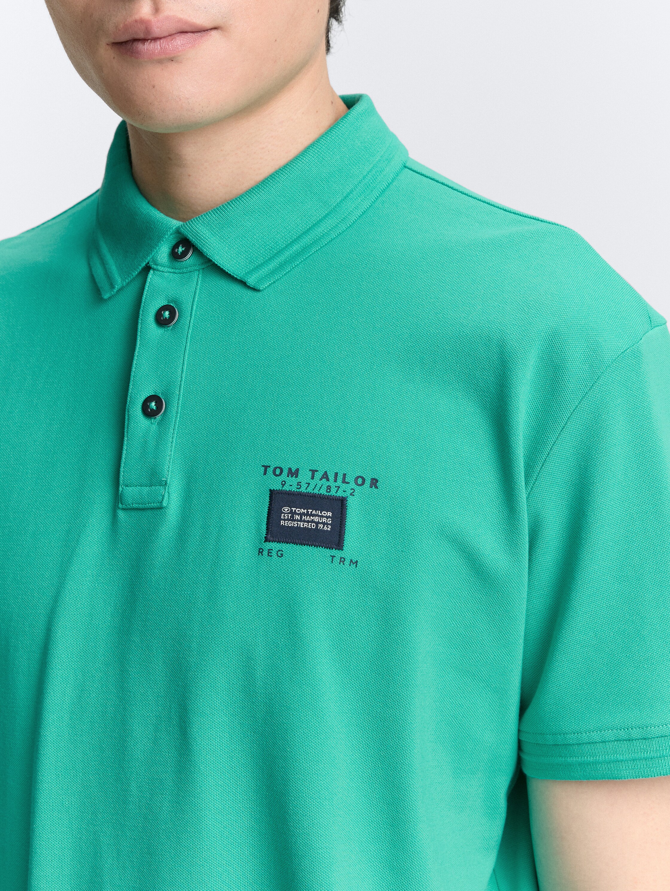 Piqué Poloshirt mit Stretch - peacock_green_1 - 