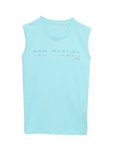 Geselecteerd, Tanktop met logoprint door Tom Tailor, blauw