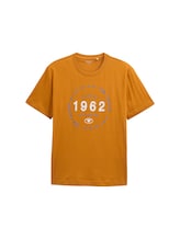 Ausgewählt, T-Shirt mit Logo-Print von Tom Tailor, braun