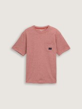 T-shirt avec poche sur la poitrine - velvet red fine stripe - Vue de face du produit