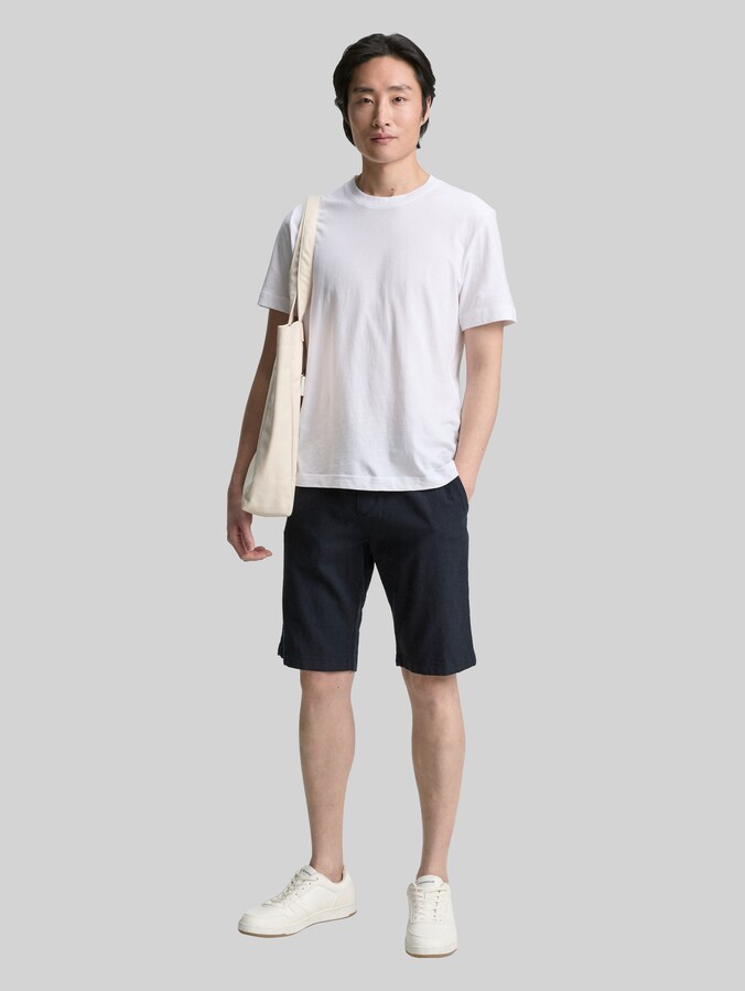 Regular Fit Shorts mit Leinenanteil von Men, sky captain blue