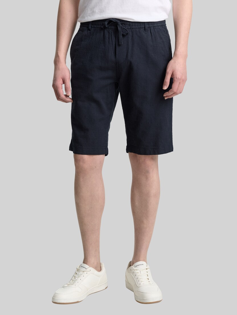 Regular Fit Shorts mit Leinenanteil von Men, sky captain blue