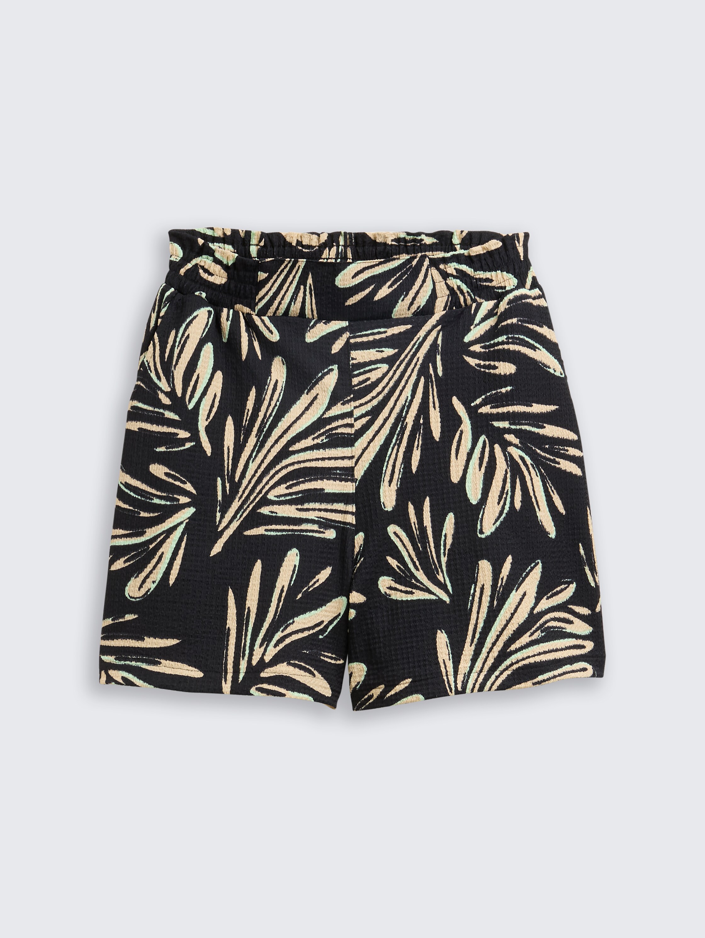 Relaxed Jacquard Shorts - abstract_black_beige_print - 