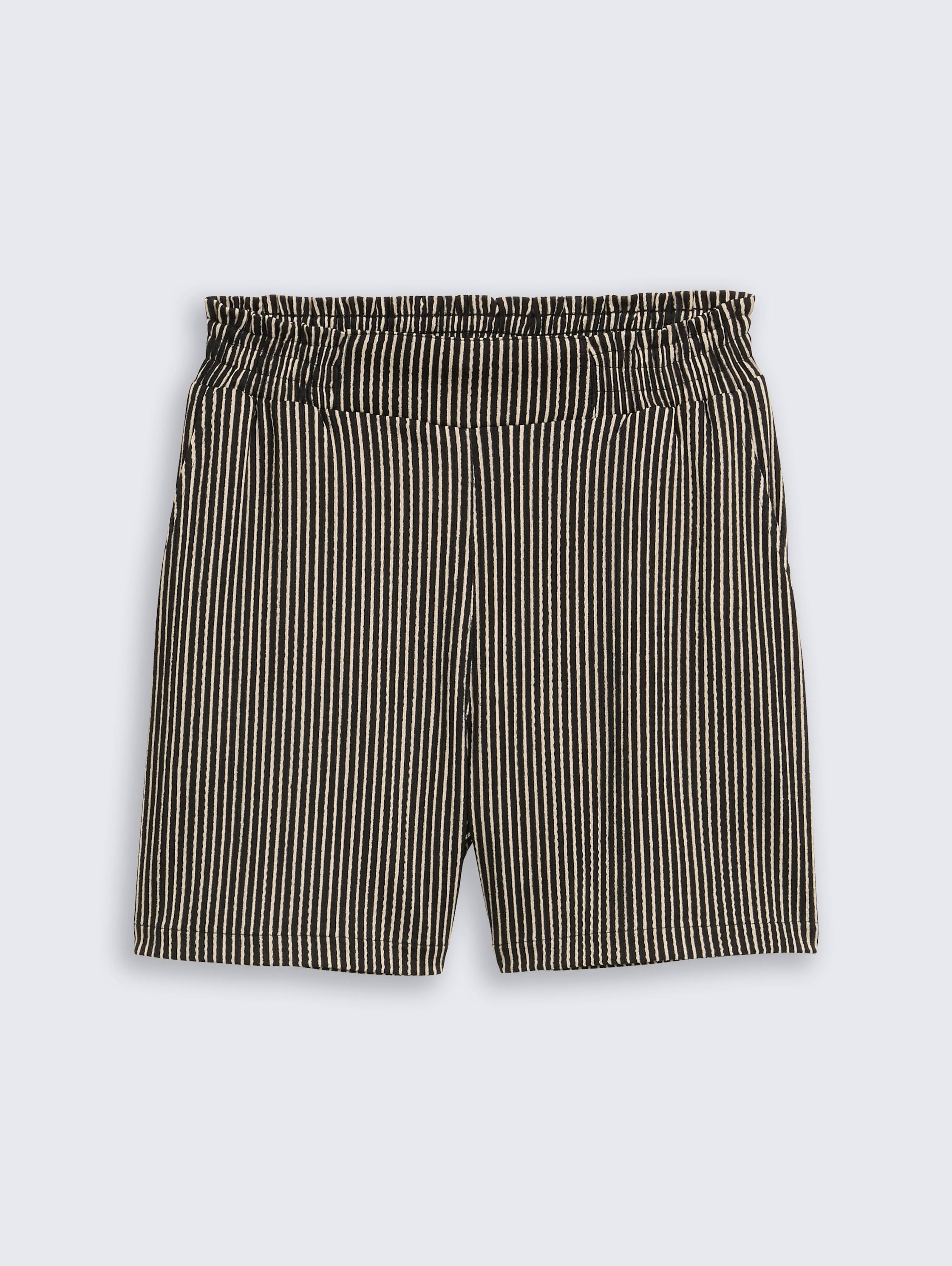 Relaxed Jacquard Shorts - black_beige_stripe - 