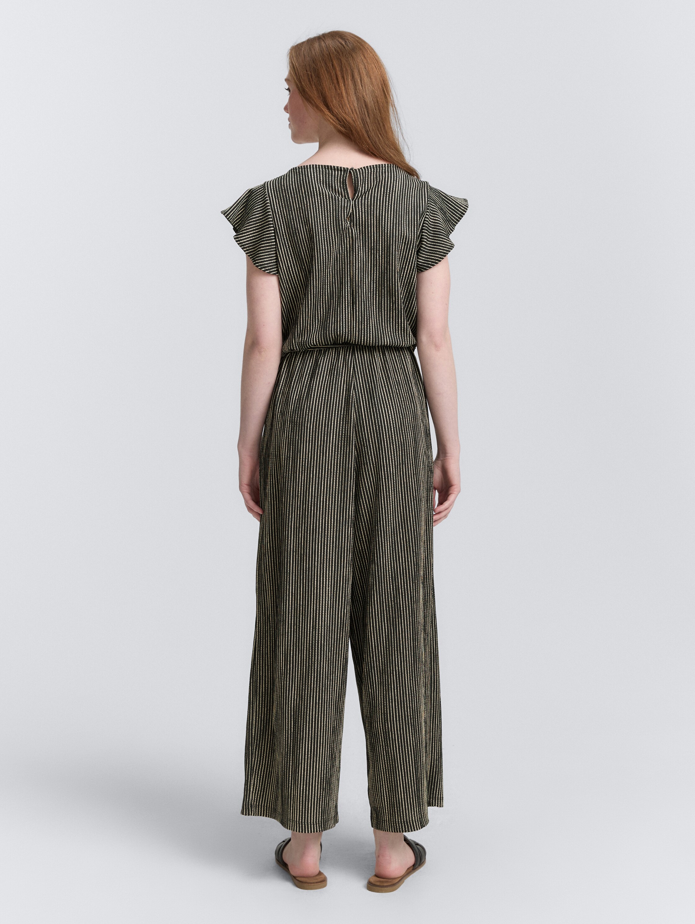 Culotte Jumpsuit - black_beige_stripe - 