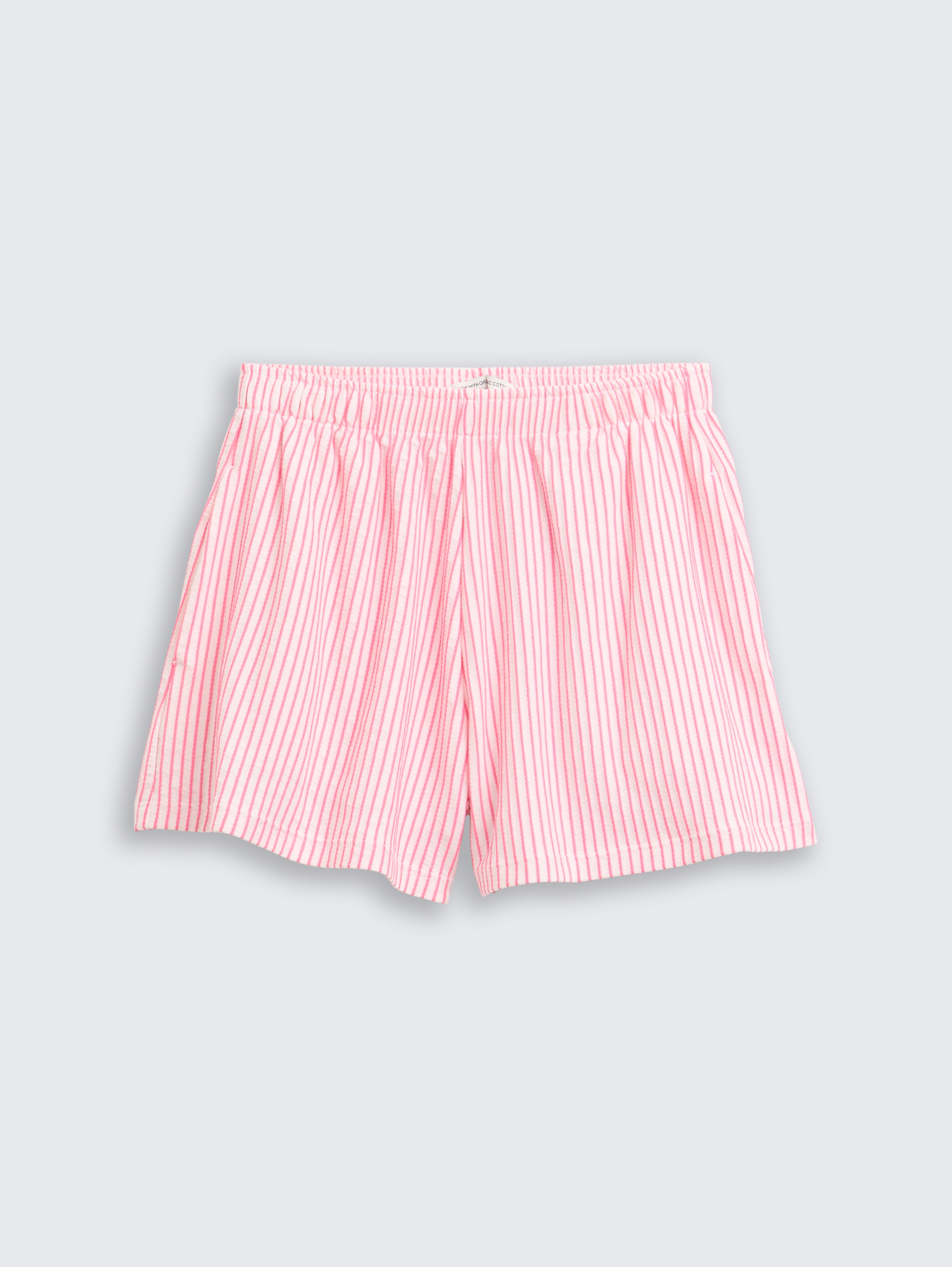 Shorts mit Streifenmuster von Mini Girls, off white neon pink stripe