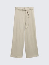 High Waist Culotte Hose mit Bindegürtel - vertical green white stripe - Vorder-Produkt-Ansicht