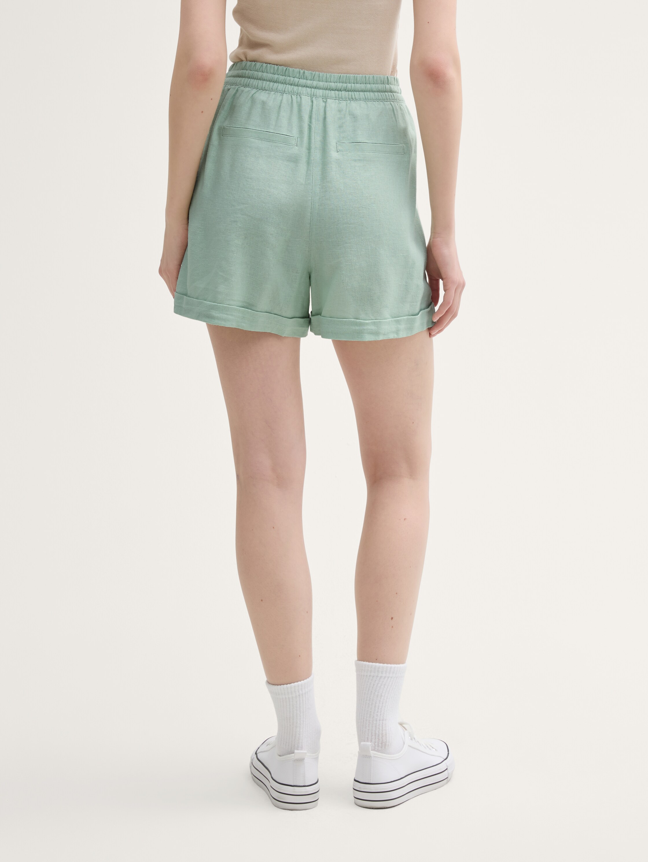 Relaxed Shorts mit Leinenanteil - fresh_mint_green - 