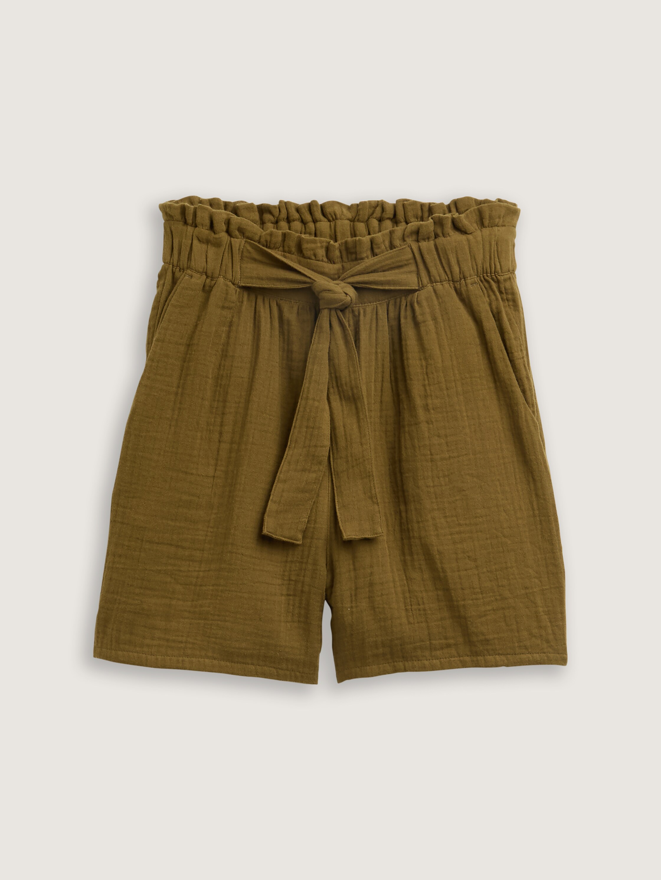 Musselin Relaxed Shorts - golden_olive_green - 