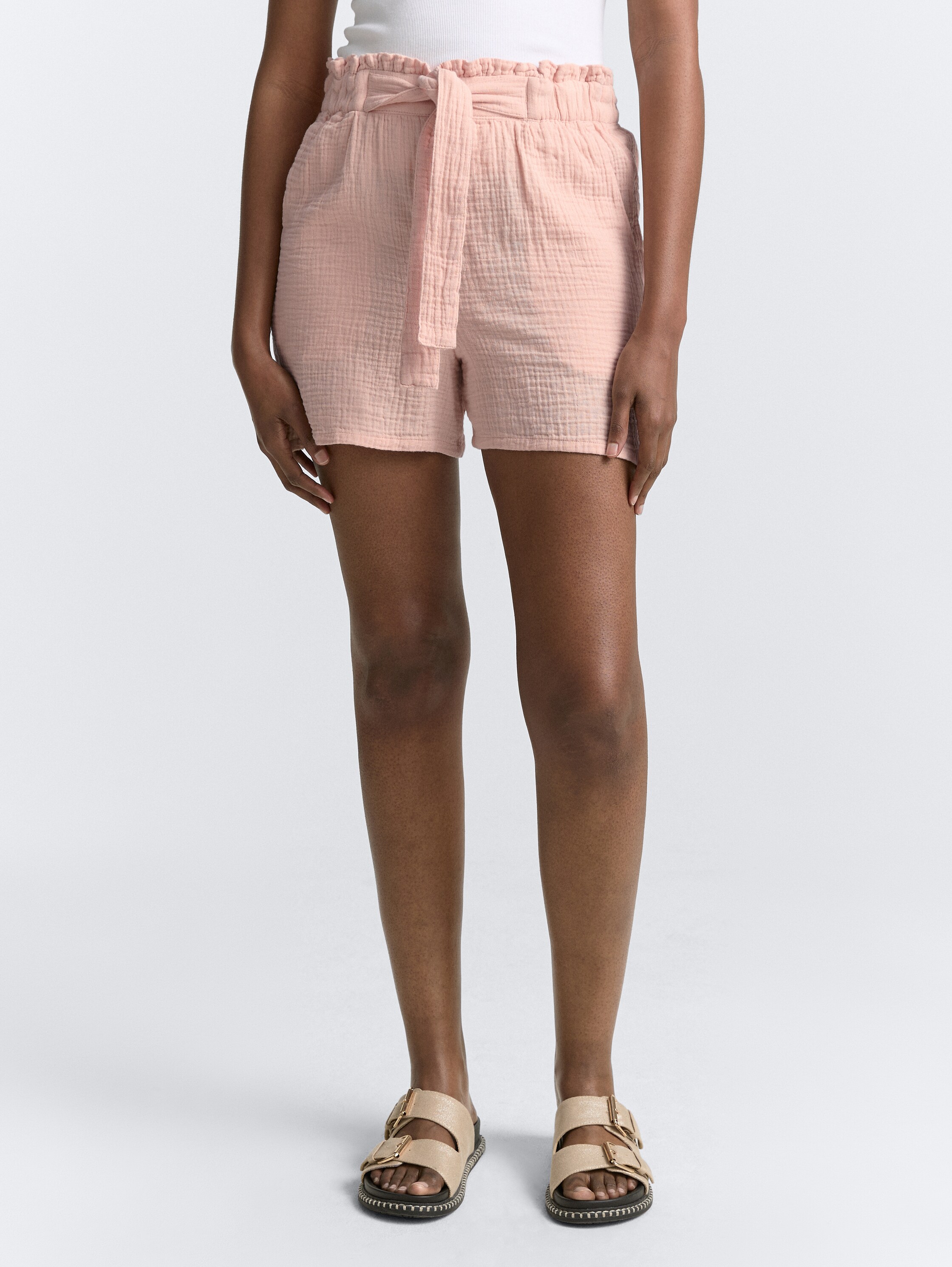 Musselin Relaxed Shorts - rose_smoke - 