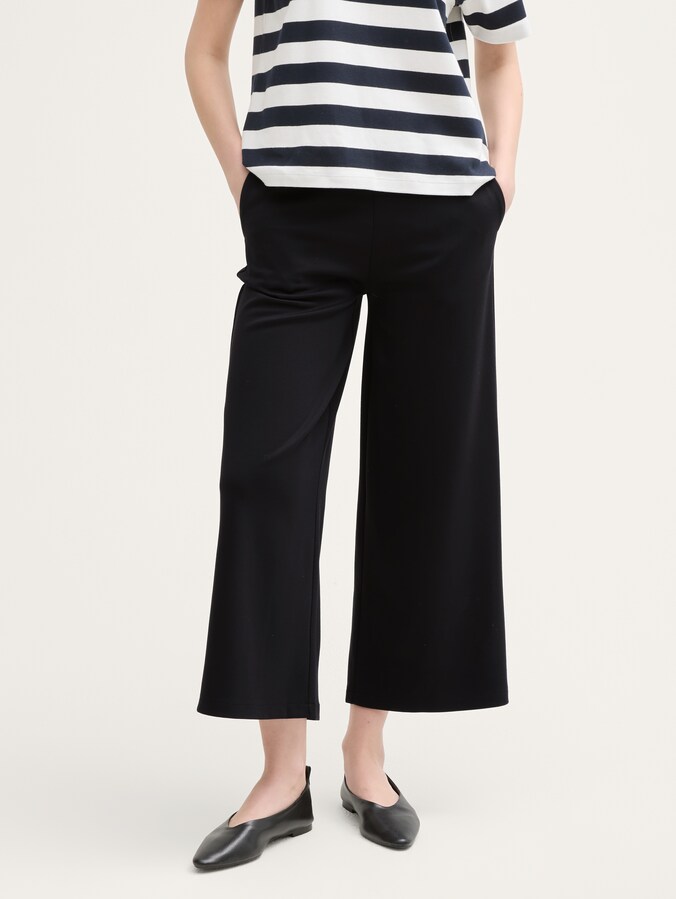 Culotte met hoge taille door Denim Female, deep black