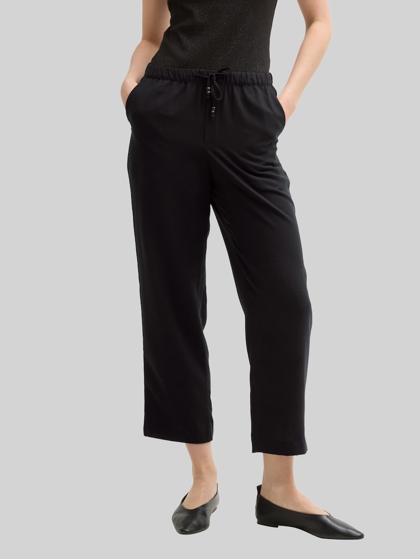Cropped Loose Fit Broek door Denim Female, deep black