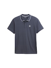 Geselecteerd, Piqué polo met print door Tom Tailor, grauw