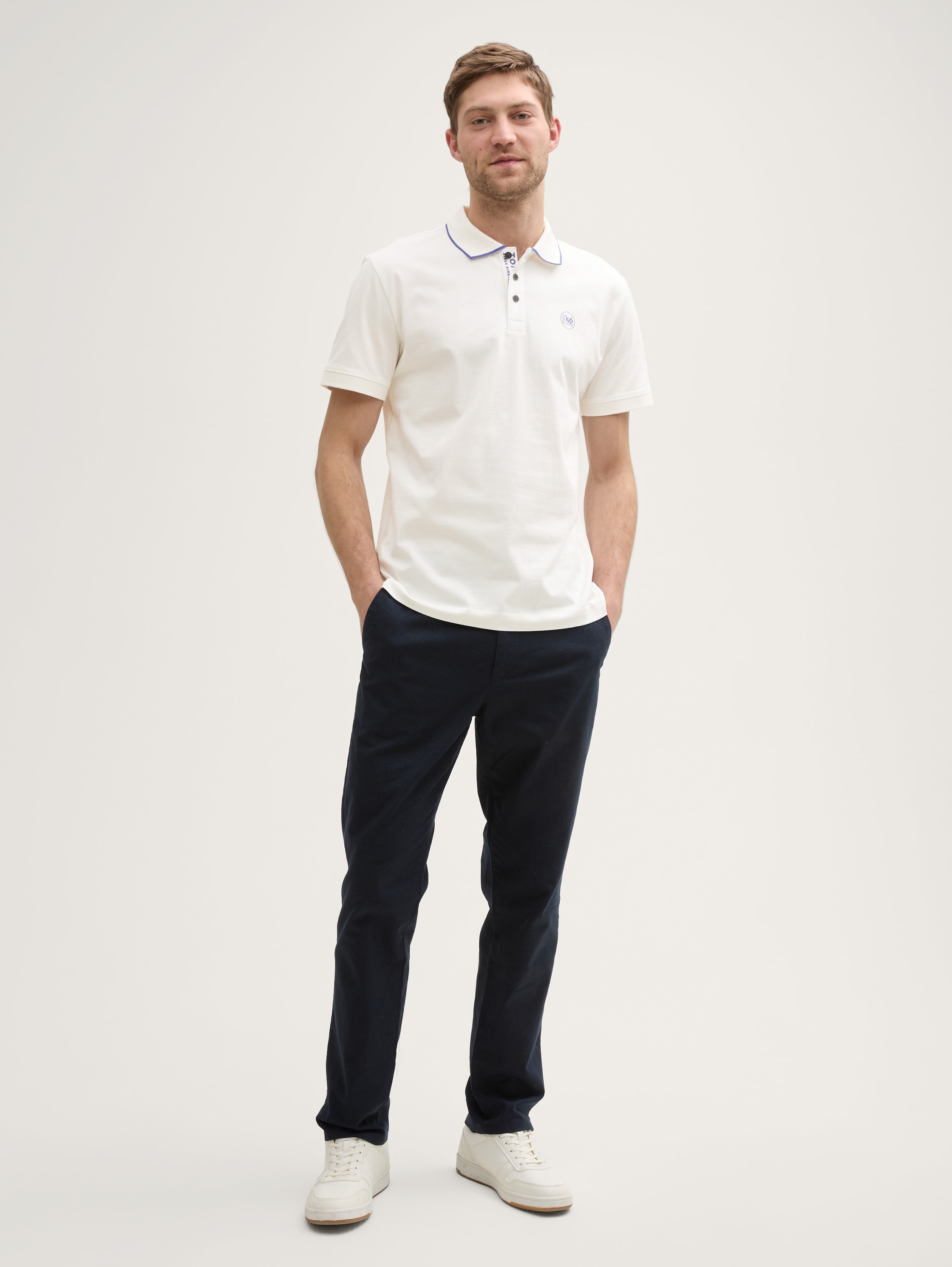 Piqué Poloshirt mit Print - off_white_1 - 