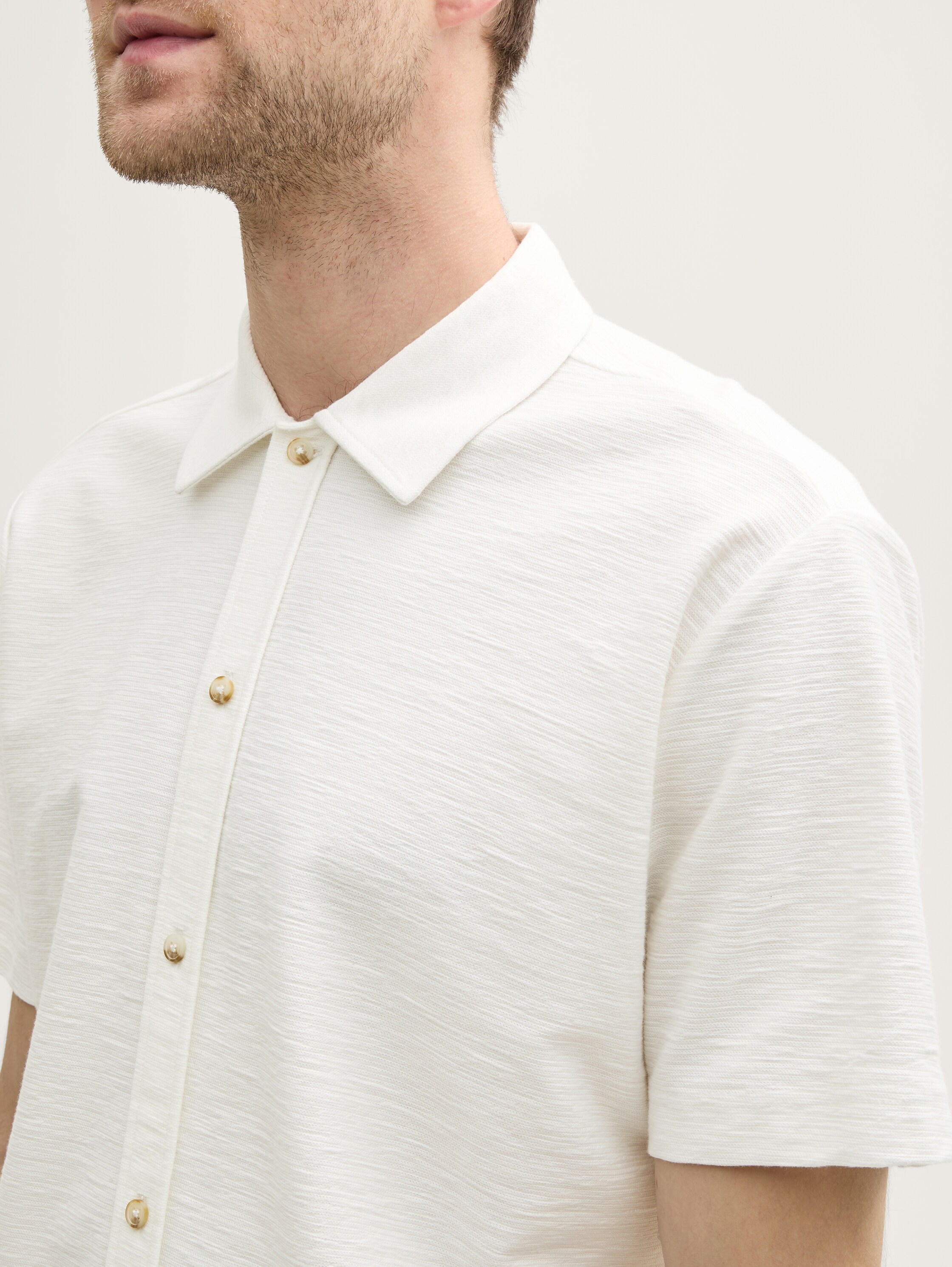 Regular Fit Kurzarmhemd aus Jersey - off_white_1 - 