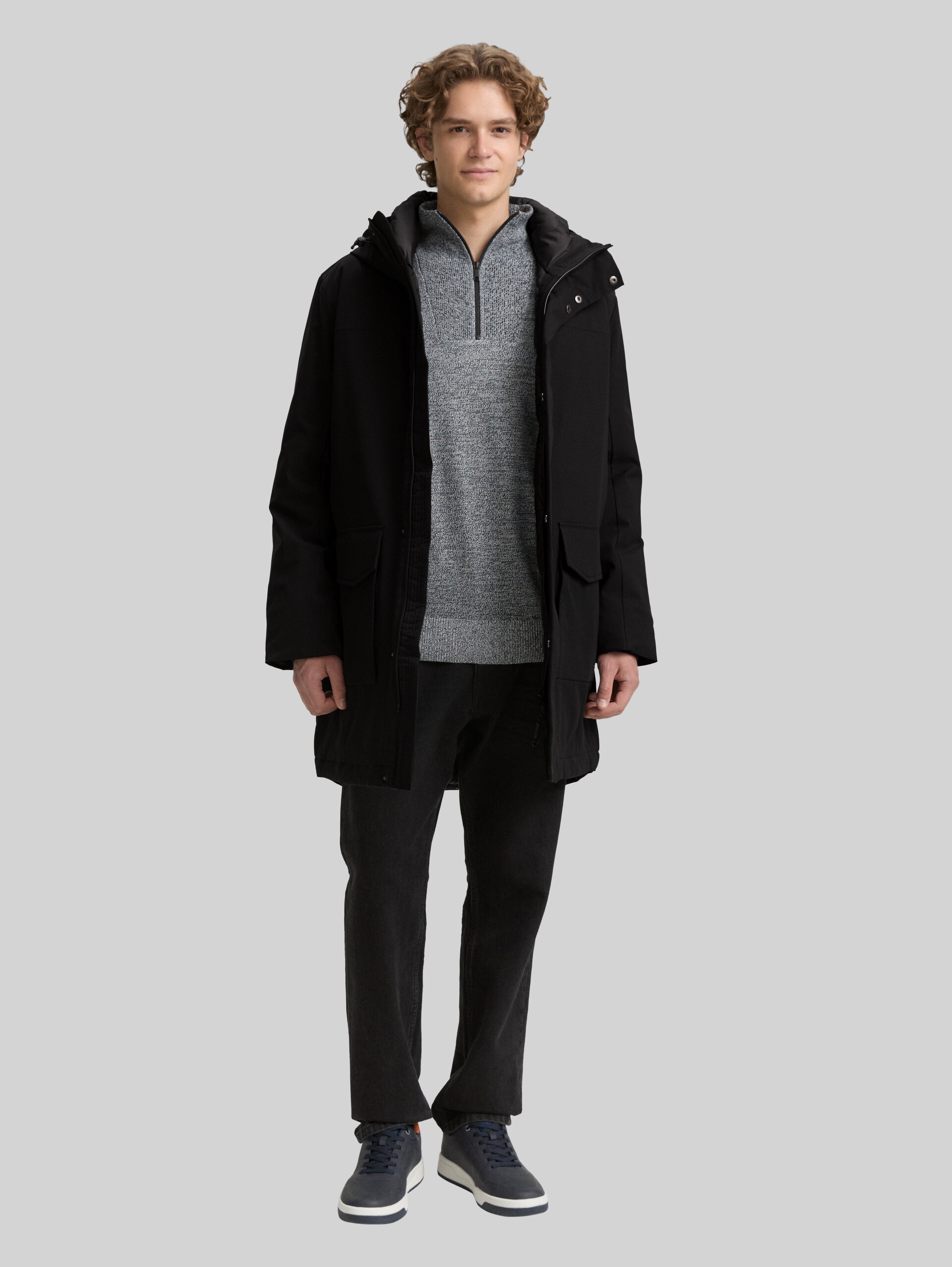 Parka mit wasserabweisender Funktion - Black - seitliche Model-Ansicht