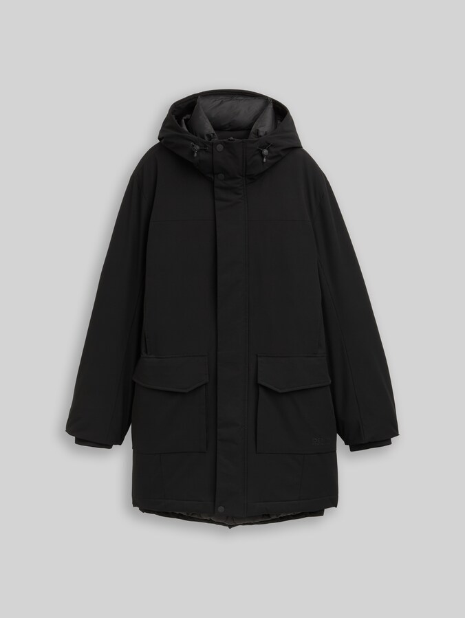 Parka with water-repellent function by Denim Male, Black