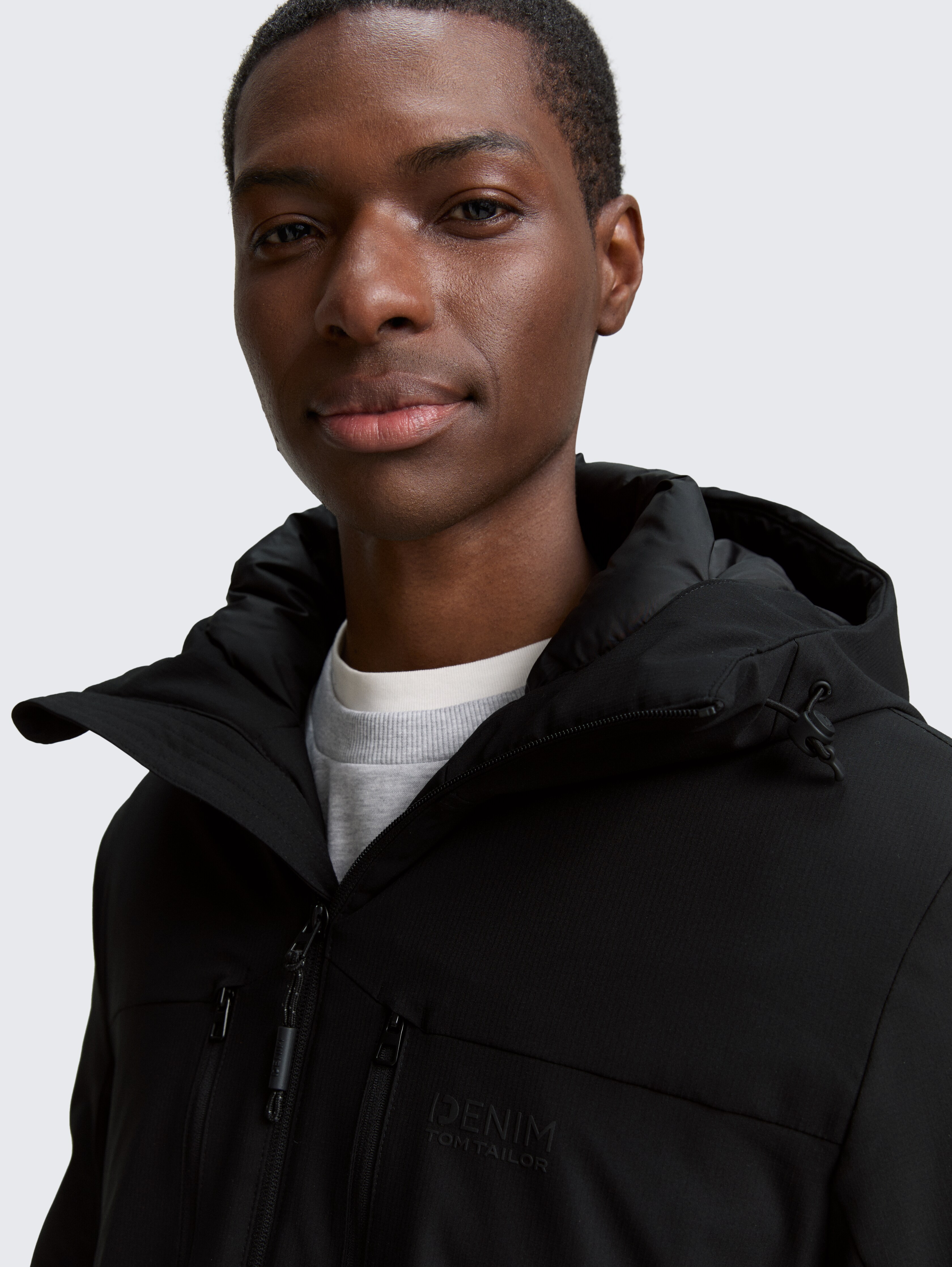 Jacket with water-repellent function in black by Tom Tailor