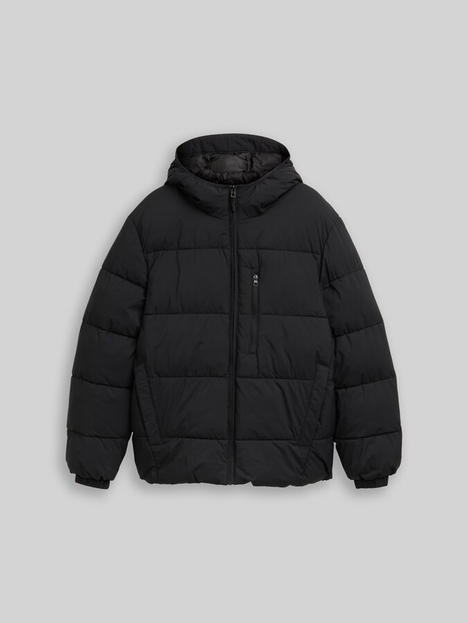 Lightweight Pufferjacke mit Kapuze von Denim Male, Black