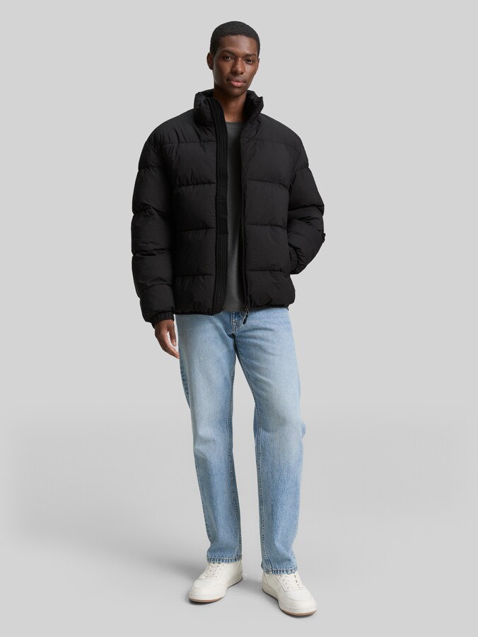 Lichtgewicht pufferjas met opstaande kraag door Denim Male, Black