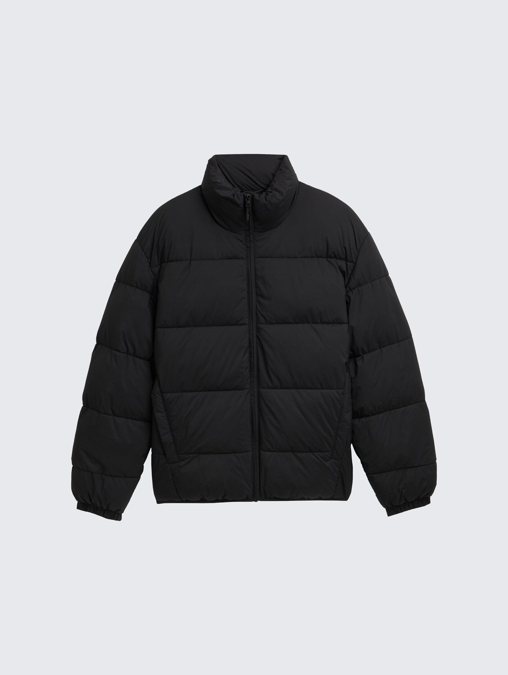Lightweight Pufferjacke mit Stehkragen - Black - Vorder-Produkt-Ansicht