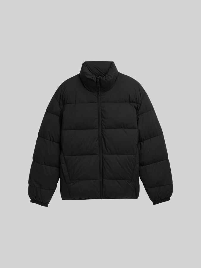 Lichtgewicht pufferjack met opstaande kraag door Denim Male, Black
