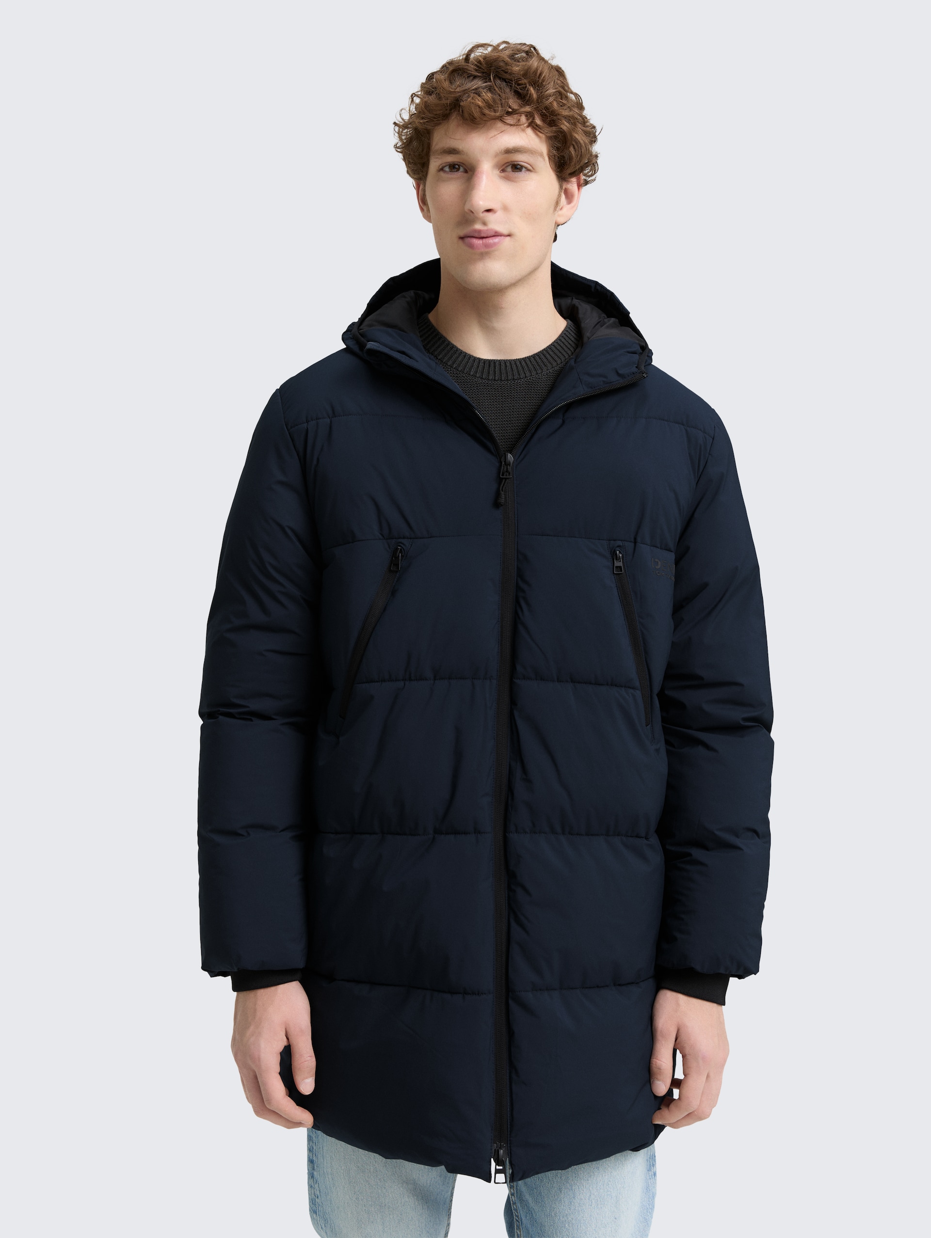 Puffer Parka mit Kapuze - sky captain blue - Model-Vorderansicht