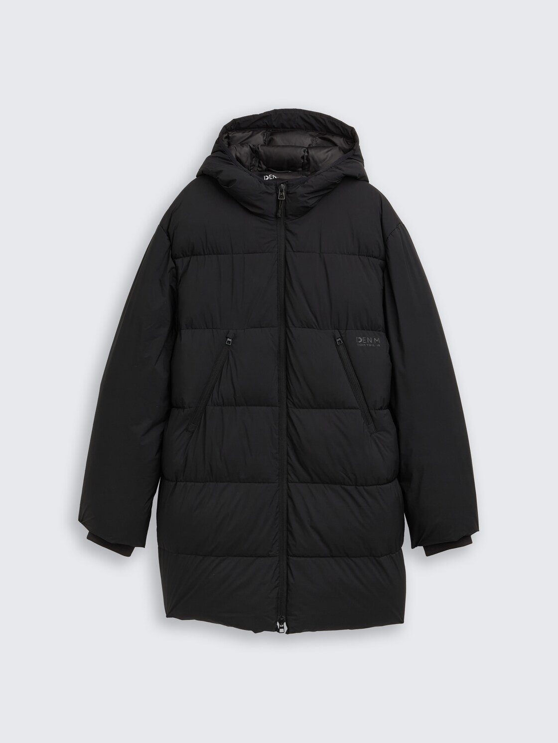 Puffer Parka mit Kapuze - Black - Vorder-Produkt-Ansicht