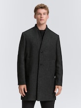 Manteau de laine - grey big herringbone optic - Vue de face du modèle