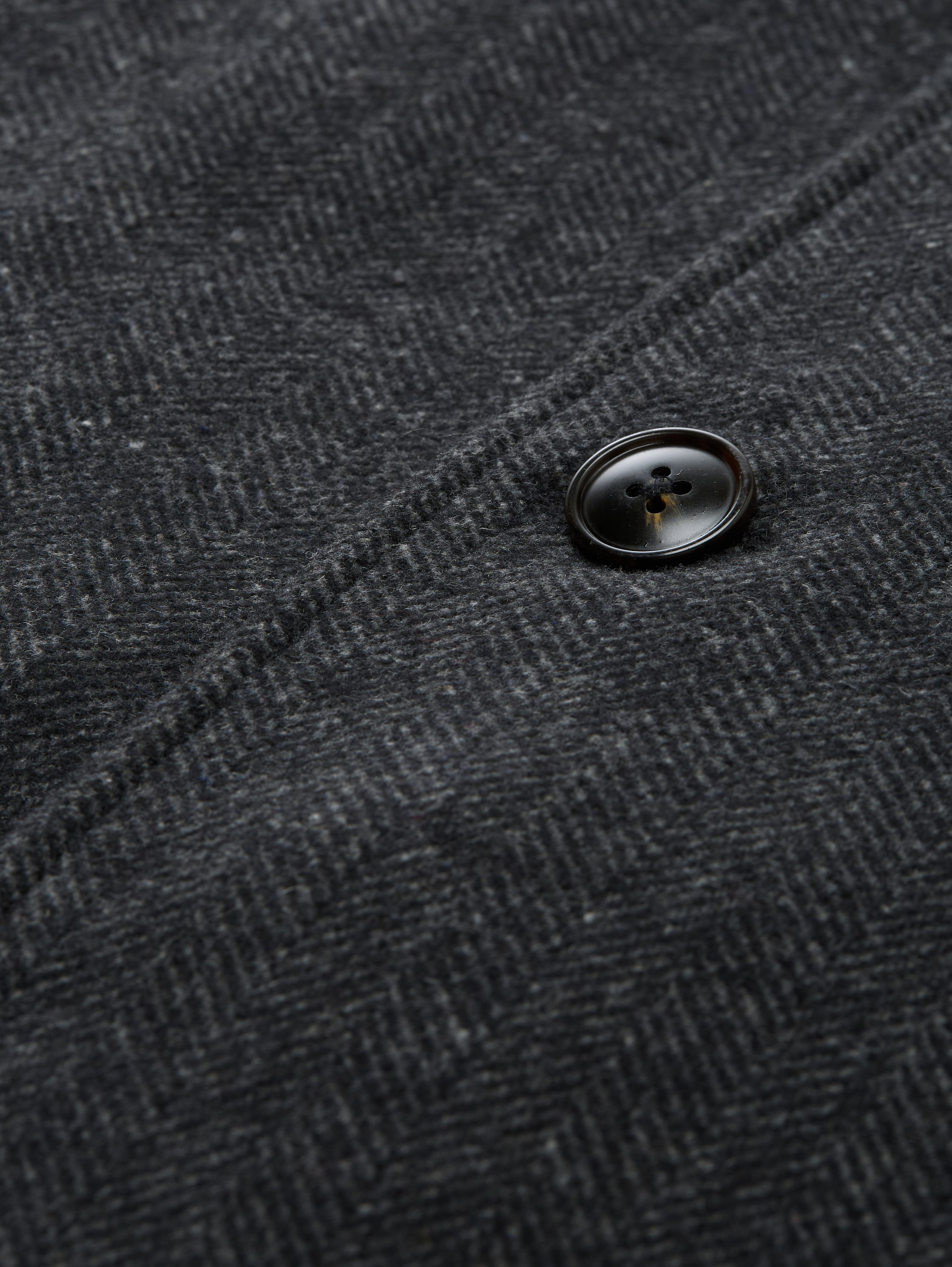 Wool coat with stand-up collar - grey big herringbone optic - Product detail view