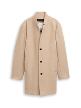 Not Selected, Wool coat with stand-up collar by , beige