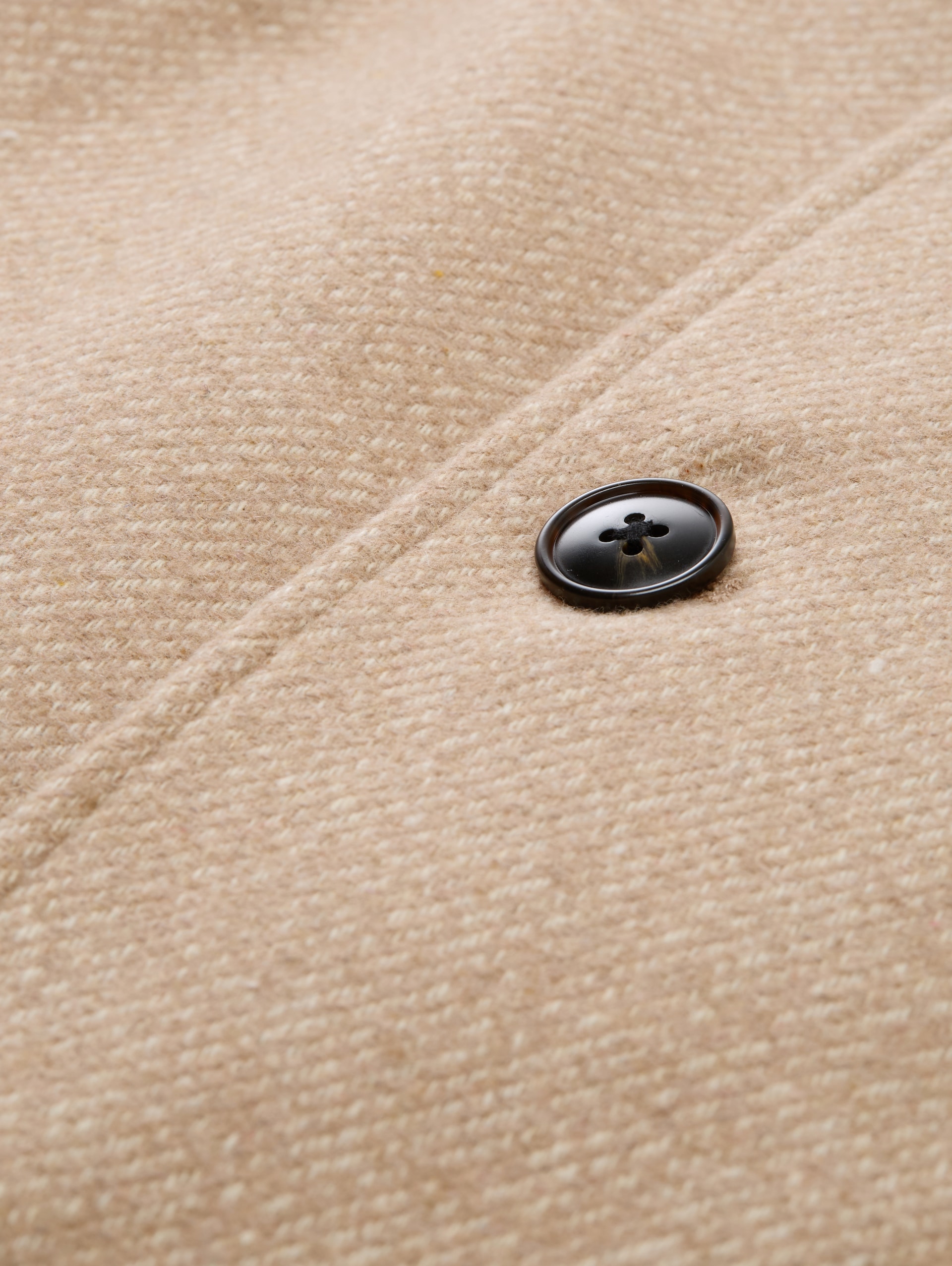 Wollmantel mit Stehkragen - beige off white brushed twill - Produkt-Detail-Ansicht