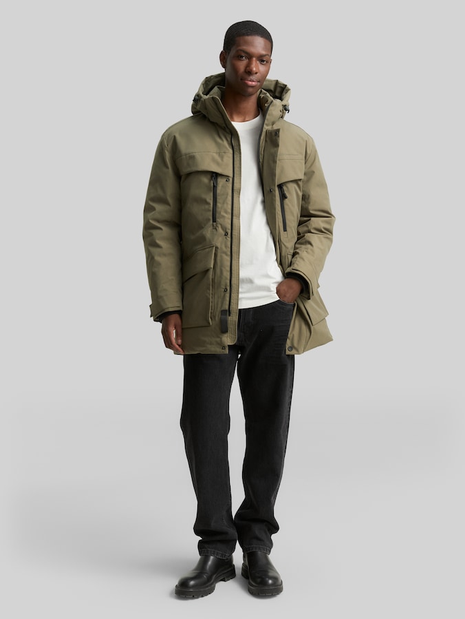 Arctic parka with detachable hood by Denim Male, jungle soil green