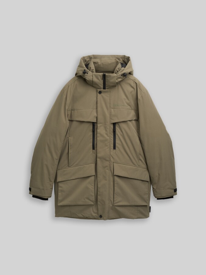 Parka Arctic à capuche amovible par Denim Male, jungle soil green