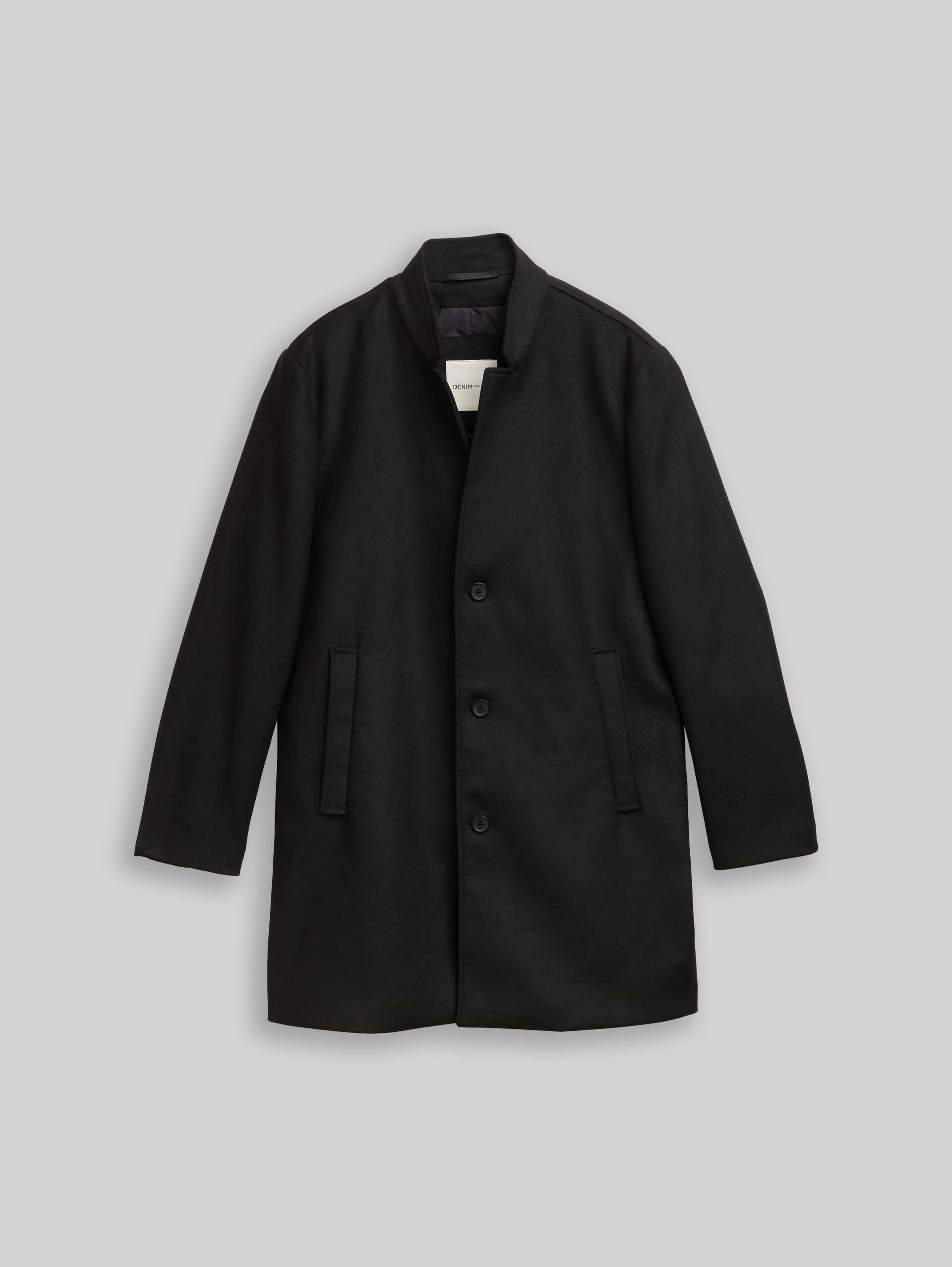 Manteau en optique laine - Black - Vue de face du produit